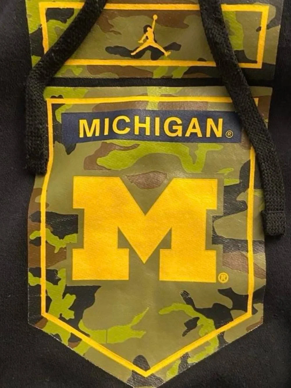 Nike Jordan Michigan Wolverines Black Hoodie Size Small